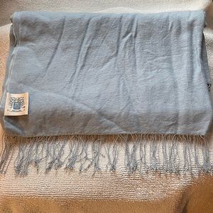 Light Blue Fringed Scarf